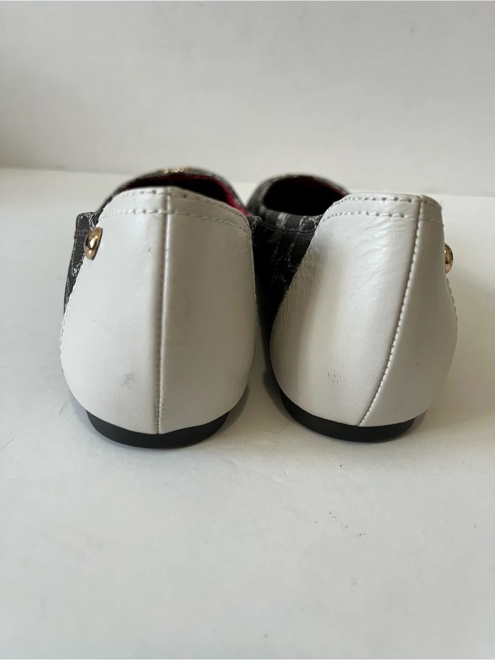 Coach Brown Signature Canvas White Cap Toe Ballet Flats Size 7.5B